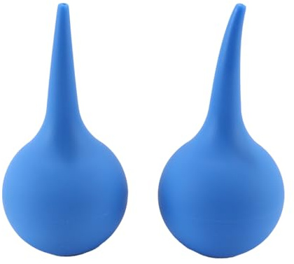 DUZEPA Öronrengöring 60 ml, Rengöringsset, Öronvaxborttagare Silikon, Örondusch 2-pack (Blå)