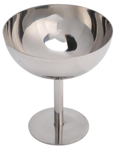 Haofy Bols à Glace sur Pieds en Acier Inoxydable, Tasses à Dessert en Métal de qualité 304 avec Base à Tige, Bols de Service Lavables au Lave-vaisselle pour Coupes Glacées, Cocktails et Fruits