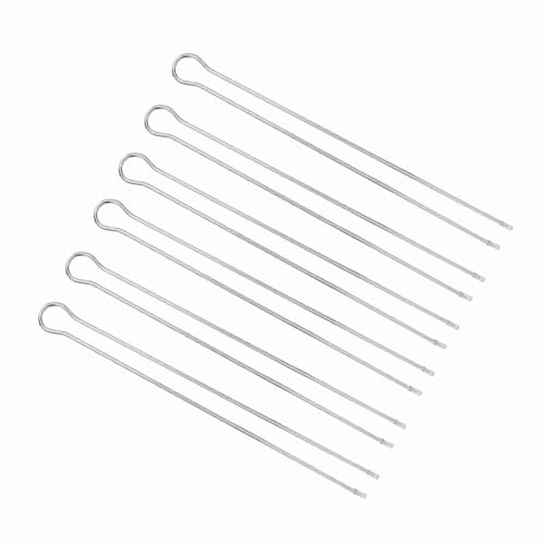 Bamjour Metallspett, 6 St Metallspett Grillspett i Metall Grillspett med Dubbla Rader BBQ Grillset för Grillning för Utomhuspicknick Camping Matlagningstillbehör