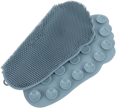 OSALADI Tapis de Bain de Pieds en Silicone Gris 1 Pièce Brosse Nettoyante et Masseur Plantaire Coussinets de Massage pour Dos et Pieds Outil de Soin pour Relaxation et Bien-