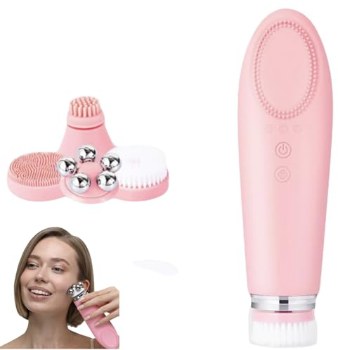 Viveluxe SceptreFacial |Masseur Visage Nettoyage Exfoliant Brosse Electrique Multifonction Pour Peau Ferme Et Absorption Soins (rose)