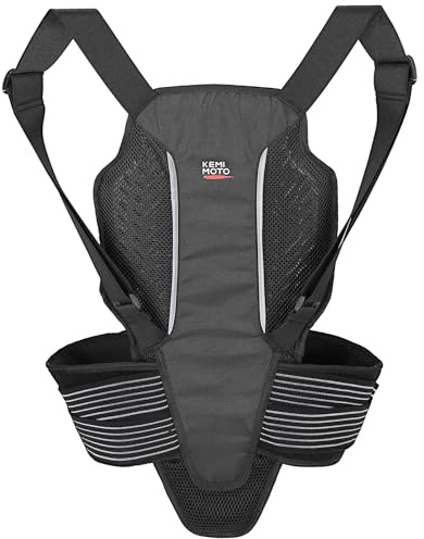 KEMIMOTO Paraschiena Moto CE, Protezioni Moto Rimovibili con Spina Dorsale, Protezione Schiena Motociclo Traspirante con Distanziale ESA per Unisex Adulto