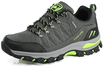 WOWEI Scarpe da Escursionismo Arrampicata Sportive All'aperto Traspiranti Trekking Sneakers da Donna Uomo,98018 Grigio,40 EU