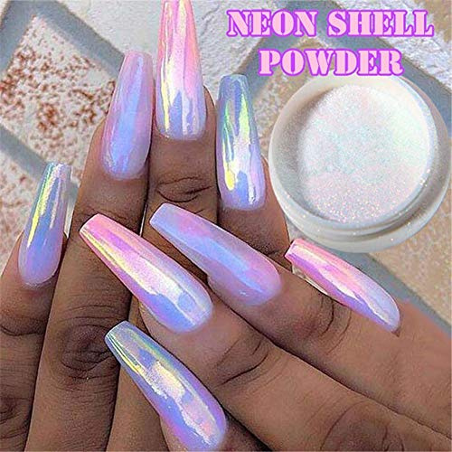 Paillettes laser sirène nacrées scintillantes - Décorations nail art champagne doré flocons holographiques rose