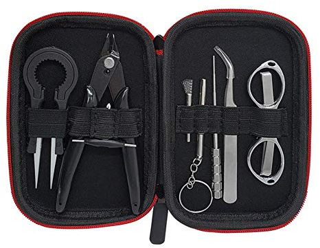 Dreneco Coil DIY Kit Coffret d'outils avec Coil Jig, Outil pour Les Cigarettes électroniques, Pince Céramique, Ensemble Bobine, Pince Anti-statique,Kit d'outils de Bricolage