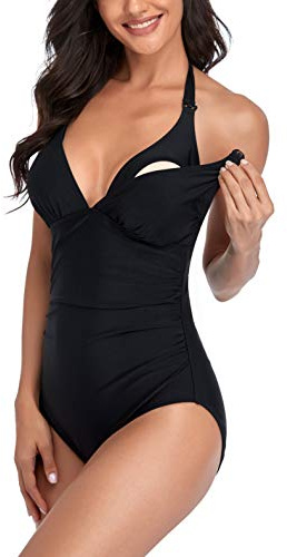EastElegant Graviditet baddräkt för kvinnor i ett stycke amning baddräkter bikini,Svart, XXL