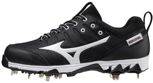 Mizuno Herr 320638.9000.16.1150 9-Spike Swift 7 Low dam softball-dobbar av metall, svart/vit, 11,5