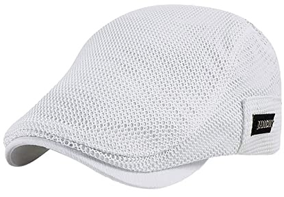 MILAX Boina para hombre de invierno suave a cuadros transpirable invierno cálido Comfort Beret boina gorra deslizante Gatsby gorra de visera Newsboy Flat Cap, Zz04#Blanco, Talla única