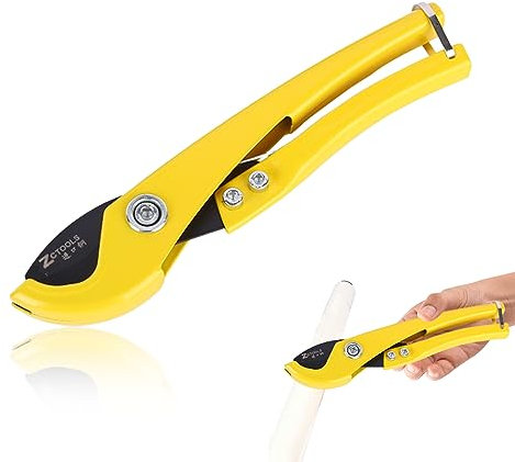 Tijeras para Tubos de Plastico, Cortador de Tubos Tipo Trinquete, Cortador de PVC, Cortador de Tubos de Plástico, Cortatubos, para Tubos de PVC, PEX, PPR y Mangueras de Goma, Rango de Corte: 0-35 mm