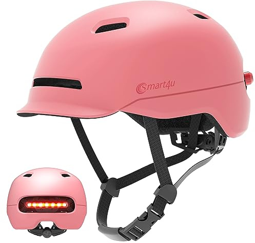 Smart4u Casque Trottinette Electrique Adulte Clignotant, Avec Feu Arrière LED, Pour Hommes Femmes, Vélo, Skate, Skateboard, Vélo Électrique
