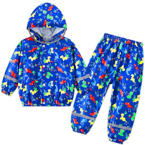 FILOWA Tuta Impermeabile Bambino Giacca Pantaloni Completo, 1-2 anni, Blu