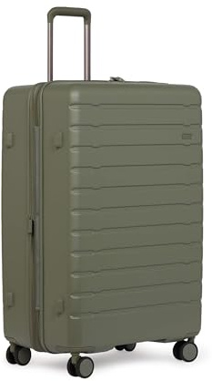 ANTLER - Stamford 2.0 Hard Shell Large Suitcase - Durable, Lightweight & Expandable, 4 Spinner Wheels - Adjustable Handle, TSA Lock, 81cm - Green