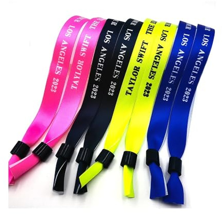 50Pz Braccialetti Personalizzati L'ingresso Del Pass Eventi, Braccialetti Personalizzati Eventi In Tessuto, Braccialetti Colorati, Braccialetti Con Logo Personalizzato Per La Festa Di Nozze