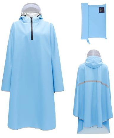 Jywmsc Poncho de Lluvia Impermeable para Hombre y Mujer, Chaqueta Impermeable para Bicicleta, Capas de Lluvia con Capucha Reutilizables para Ciclismo al Aire Libre, Senderismo, Camping, Tamaño Libre