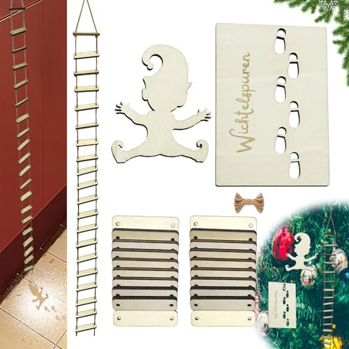 Gxlaihly Wichtelschablone Fußabdrücke,Wichtelschablone Fußabdrücke Strickleiter,Wichtel Schablone,Wichtel Fußabdrücke Vorlage,Wichtel Fußabdrücke Strickleiter,Holz Fußabdruck Schablonen Für Böden (C)