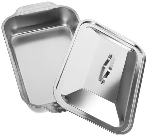 OFFSCH Forno Grigliare Rettangolare per Acciaio Teglia in Coperchio Design Inox Versatile Resistente Pesce Uso Domestico Professionale