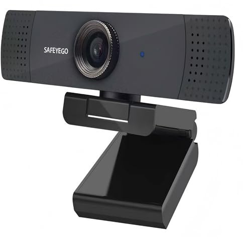 safeyego HD Pro Webcam, Full HD 1080p/30fps Video Calling, Clear Stereo Audio, HD Light Correction, Works with Skype, Zoom, FaceTime, Hangouts, PC/Mac/Laptop/MacBook/Tablet - Black