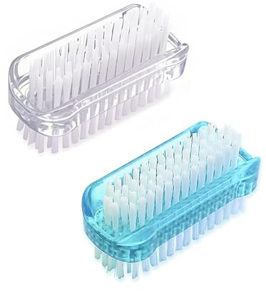 zoerbufan 2 Pezzi Spazzola Per Unghie, Spazzola Per La Pulizia, Lavaggio Di Mani Spazzolino per Uomini e Donne per Dita e Unghie Pulitore Pennelli(Trasparente e Blu)
