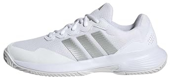 adidas Damen GAMECOURT 2 Tennis Shoes, FTWR White/Silver met./Silver met., 39 1/3 EU