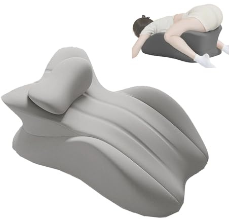 Discreet Wedge Pillow for Couples - Memory Foam Seat Cushion BedHead pad Stress for Intimacy Support, Firm Foam Pillow with Washable Cover (Grey)
