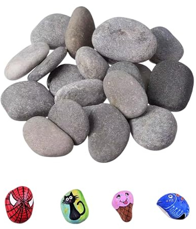 Yotlein 40 Piedras para Pintar, Piedras Planas para Pintar, 5-7 cm, Piedras Creativas Pintadas a Mano, Piedras de Río Naturales, Piedras para Pintar de Roca, para Pintura y Artesanías Decoración, DIY