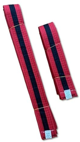 Martial Arts Red Belt Black stripe, Karate, Taekwondo, Judo, Kickboxing, Adult 280cm and Children Sizes 150cm (Kids 150cm)