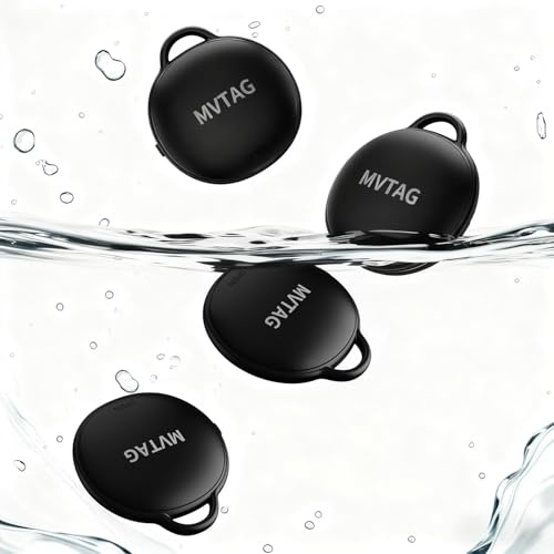 Air Tracker Schlüsselfinder, Koffer Tracker für Apple Find My (Nur iOS), IP68 Wasserdicht Bluetooth Smart Tag Kofferanhänger für Schlüssel, Gepäck, Koffer, Brieftasche, Austauschbarer Akku,4er Pack