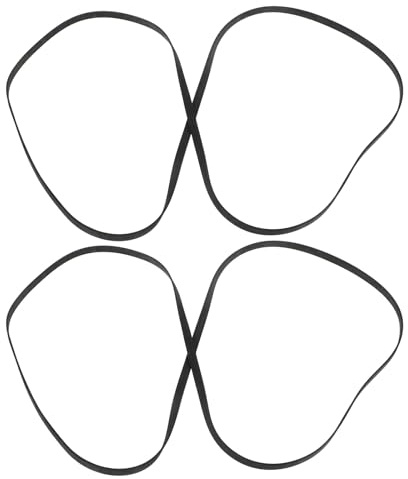 Homoyoyo Courroie de Remplacement pour Platine Vinyle 2 Pièces en Caoutchouc Plat 4,5 Mm de Large 460 Mm de Longueur Pliée, Accessoire pour Tourne-disque et Phonographe, Compatible