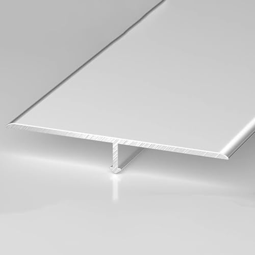 Profilo di finitura a T in alluminio, Striscia di transizione in alluminio da 30-60 mm for pavimenti in piastrelle legno e cemento(Silver,60mm/2.4in*9ft)
