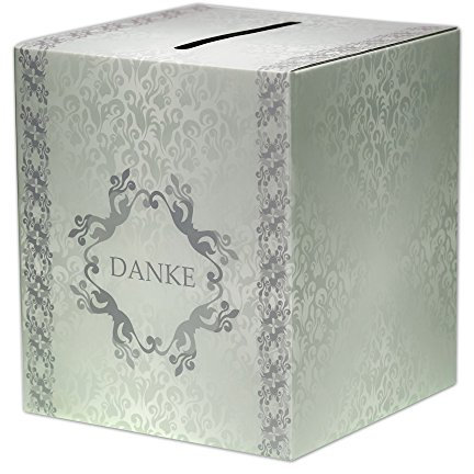 EinsSein Geldbox Hochzeit groß Geldgeschenke Briefbox ArtDeco Danke Vintage Geschenkkartenbox Hochzeitskarten Box Glückwunschkarten Danke Geschenkbox Schlitz Kuverts Geldscheine Behälter
