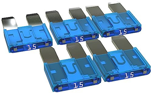 AUPROTEC Fusibles à lames Mini 2A - 30A fusible enfichable d'automobile choix: 15A ampère turquoise, 5 pièces