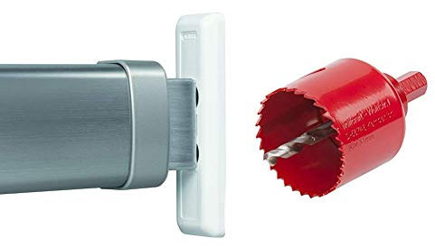 ABUS Wandverankerung PWA2700 für Schließkasten/Panzerriegel, weiß, 49555 & Wolfcraft 5471000 Lochsäge, rot