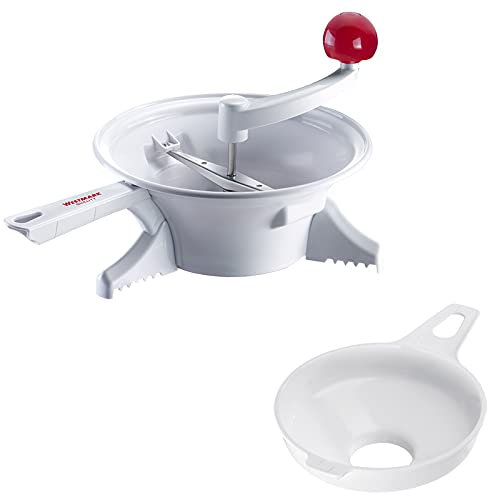 Westmark Set da Cucina, 1 Passaverdure Con 2 Dischi Forati + Imbuto per Conserve e Marmellate, ABS/PP/Acciaio Inox, Bianco/Rosso, 119622E6