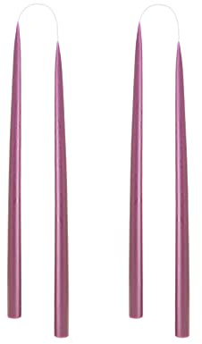 Kunstindustrien® Tapered Candles, Made in Denmark, 42 colours available, Dripless & Smokeless Dinner Candles, Candles long burning 15 hours, Unscented Candle gift set, 4pcs. 2.2 x 35cm (Light Heather)