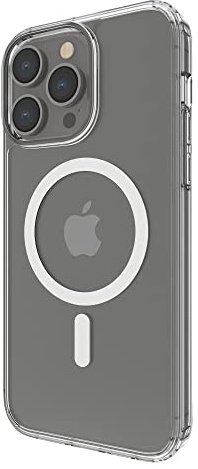 Belkin MagSafe compatible iPhone 14 Pro Max Case, clear magnetic iPhone 14 case with built-in magnets and raised edge bumper for camera protection, compatible with MagSafe wireless charging