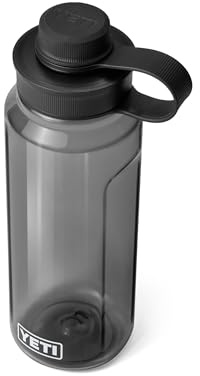 YETI Yonder Water Bottle with Leakproof Tether Cap, Lightweight and BPA-Free, Charcoal, 34 oz (1 L)