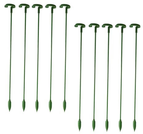 Plant Support Stakes - 10 Outdoor Stakes | Orchid Stakes | Support Sticks | Cage Support Rings for Indoor/Outdoor Climbing Plants