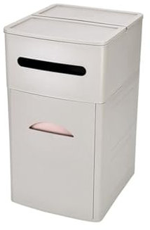 DZYHFCO Cestino per carta da bagno, bidone della spazzatura da 10 l, contenitore per fazzoletti, tutto in uno, cassetto per WC, cassettiera, ripiano due in uno con bidone della spazzatura (A) (B)