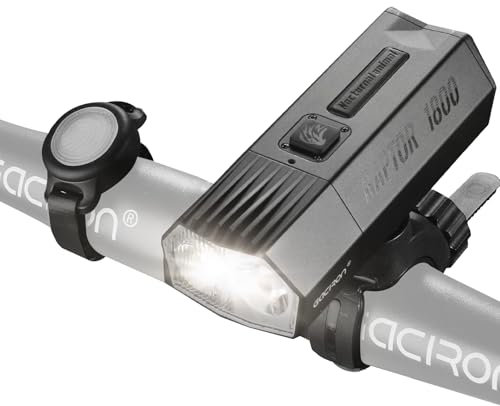 Gaciron Cykelljus fram 1 800 lumen, optisk design med hög stråle och låg stråle, 6 ljuslägen, trådlös fjärrkontroll, kraftfullt LED-cykelljus med funktion