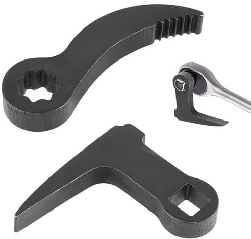 2pcs Pry Bar Wrench Adaptor Head, 1/2 Drive L-Shape Ratchet Pry Bar Adapter & Crowbar Head with Band Sawtooth Half Shaft Car Crow Bar Repair Extension Tools Attachment for Tight Space
