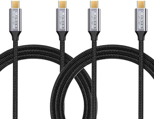 CAKOBLE USB Type-C Cable 2M [2-Pack], 100W USB-C 3.1 Gen2 10Gbps With 4K@60Hz Monitor Support, Compatible With Thunderbolt 4, iPhone 15, MacBook, S24