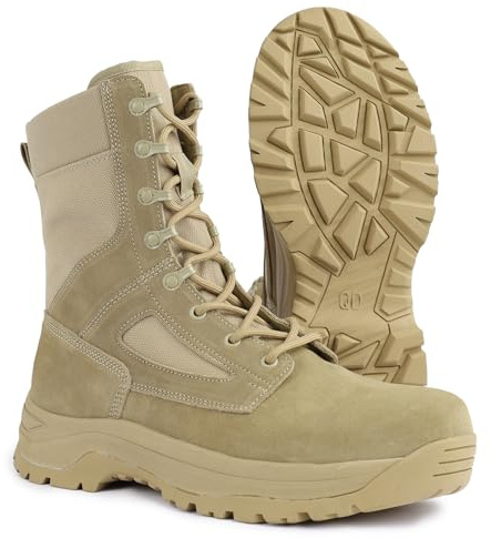 LUDEY Botas de Militares Hombre Tácticas Combate Trabajo Botas para Desierto Trekking y Ejército Ligeras Confortables Beige 39EU