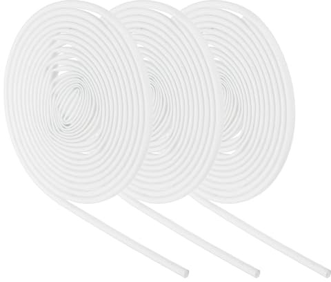 QUARKZMAN 3 flätade flamskyddshylsor för trådisolering, 9,8 fot-3 mm innerdiameter vit, glasfiberhylsa silikonbelagd temperatur för ledning och ledningar