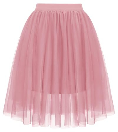 Wikoan Jupe en Tulle Femme Adulte Jupe Tutu Taille Elastique 2 Couches Danse Jupes Tutu pour Fête d'halloween et Carnaval Daily Prom Party