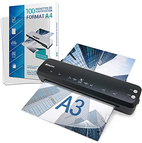 Waytex A78218P73 Lamineringsmaskin, Svart, Plastifieuse + 100 A4