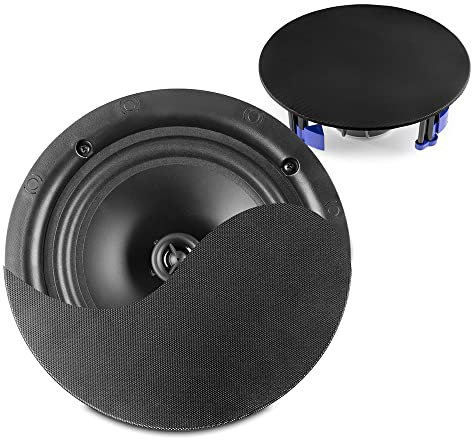 Power Dynamics NCBT6B - Lot de 2 Haut-Parleurs de Plafond Bluetooth - Noir, 6,50 Pouces, 60 Watts, Design Élégant, Enceintes Public Address, Idéal pour Les Bars, Magasins, Restaurants…