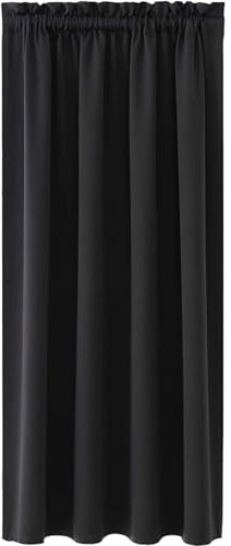 MI CASA Black Blackout Curtains, Thermal Curtains 63 Inch Drop Super Blackout Slot Top Curtains Bedroom, Single Curtain for Door Doorway Window Living Room Bedroom, 1 Panel