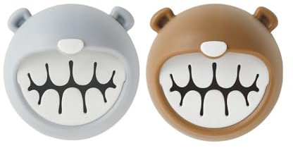LAKYMIE 2Pcs Plastic Tea Towel Holders, Wall Mount, Cute Bear Design, Kitchen