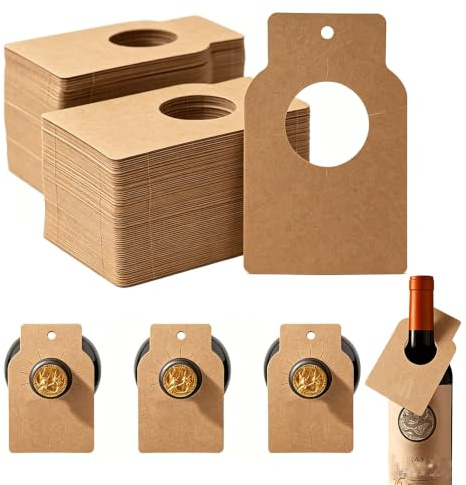 GIONAR 100 etichette per bottiglie di vino, etichette per cantina di vino Kraft Paper, etichette per bottiglia di vino per contrassegnare l'annata e il tipo di vino, per armadietti da vino e cantine