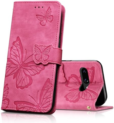 CXTcase Fodral för Google Pixel 9a, PU Läder Plånboksfodral Skyddsfodral för Google Pixel 9, Flip Fodral Google Pixel 9a Fodral, Rosa Röd
